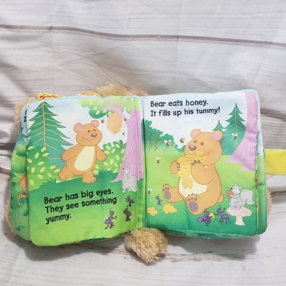 Soft Play Teddy Bear Plush Stuffed Animal Book With Bell Rattle Crinkle Tail 8" - Picture 9 of 10